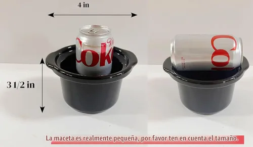 Vista 4 de Mini olla de cocción lenta 0.65qt (20oz) calentador, juego de ollas de fondue, olla de chocolate (acero inoxidable) (rosa)