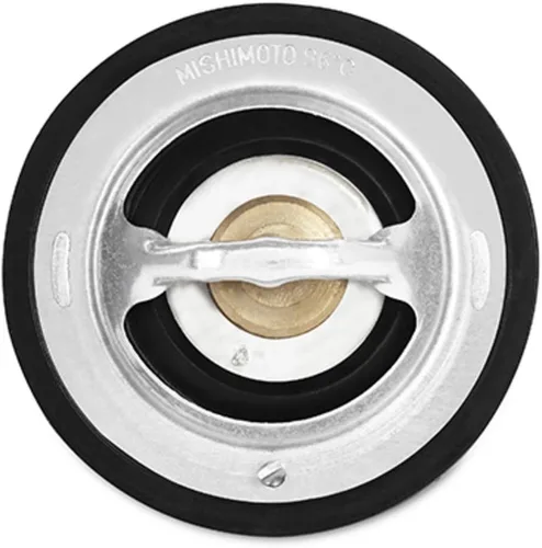 Vista 2 de Mishimoto MMTS-F2D-96H Termostato de alta temperatura compatible con Ford 7.3 Powerstroke 1996-2003 Plata