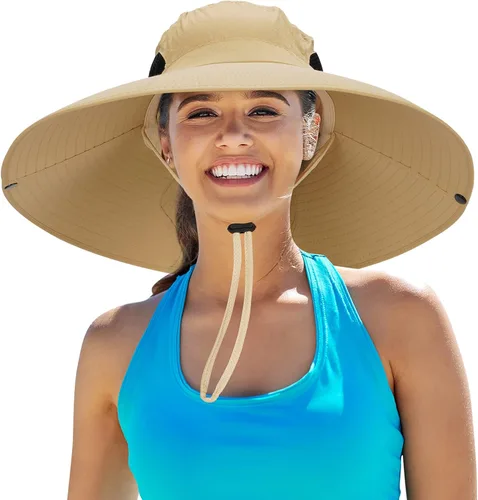 Vista 9 de Leotruny - Sombrero de sol de ala superancha para mujer UPF50+ impermeable para pesca, senderismo, camping