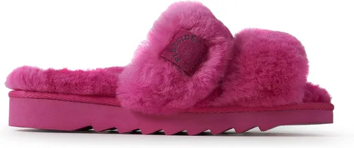 Vista 7 de Dearfoams Fireside Benalla - Pantuflas de piel de oveja de doble banda fácil de poner y quitar para mujer