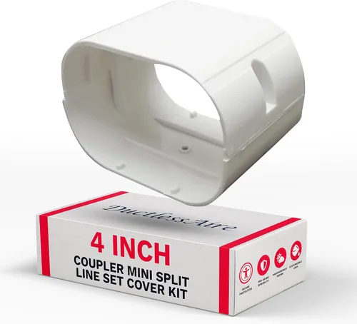 Vista 11 de DuctlessAire Mini Split Line Set Cover – Cubiertas de línea para condensador Mini Split, sistemas de aire central, HVAC, bombas de calor y más