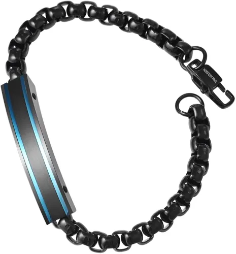 Vista 3 de Van Heusen Pulsera de identificación de cadena de acero inoxidable para hombre