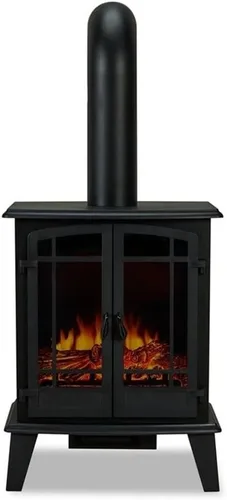 Vista 4 de Real Flame Foster - Chimenea eléctrica de 25 pulgadas para sala de estar o dormitorio, efecto realista de troncos y llamas, chimenea independiente