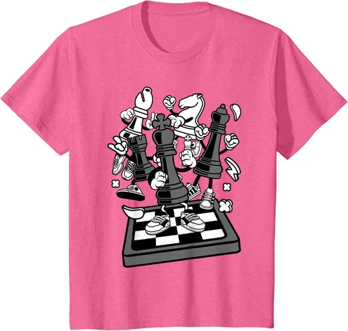 Vista 56 de Figura cómica Camiseta de tablero de ajedrez jugador de ajedrez Azul Marino