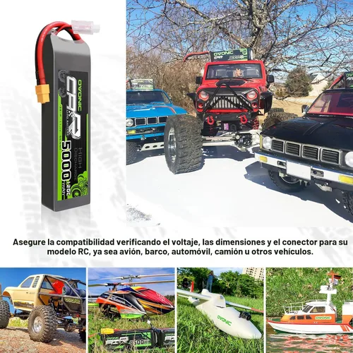 Vista 5 de OVONIC 3S LiPo Batería 11.1V 5000mAh 120C con XT60 y TRA Plug Match RC Coche Camión Avión Helicóptero Barco