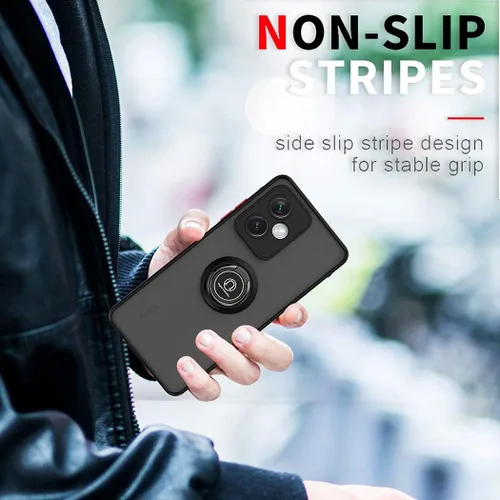Vista 7 de QUIETIP Funda compatible con Xiaomi Poco X5 Pro 5G con protector de pantalla, TPU + policarbonato duro a prueba de golpes, anillo magnético