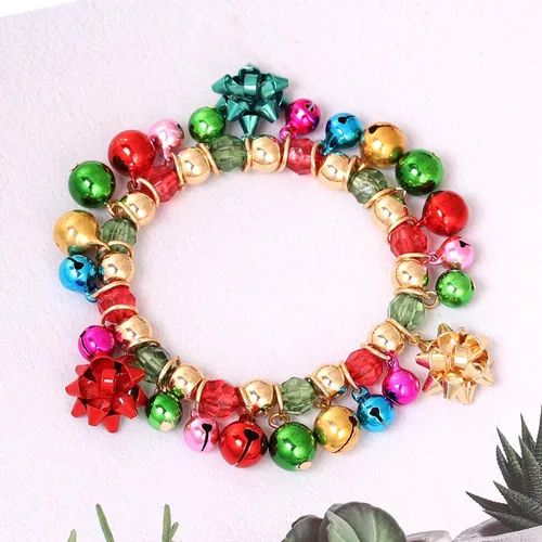 Vista 4 de ZOLEAROPY X-Mas - Pulseras de Navidad para mujer, diseño de cascabeles y cascabeles