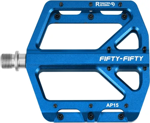 Vista 12 de FIFTY-FIFTY Pedales de bicicleta de montaña, pedales planos antideslizantes y de aleación de aluminio, rodamiento sellado de 9/16 pulgadas