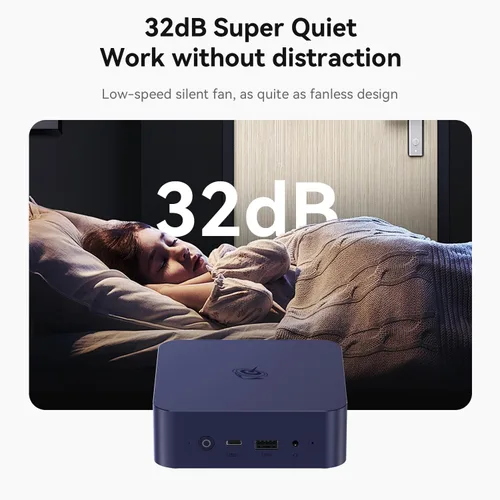 Vista 3 de Beelink EQ Mini PC, Intel N150 (hasta 3.6 GHz) 12 GB LPDDR5 RAM 500 GB SSD Salida HDMI 4K UHD dual/BT5.2/WiFi6/Gigabit Ethernet Family-NAS/HTPC