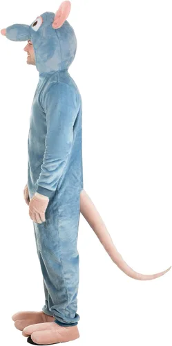 Vista 5 de Disfraz de Halloween Remy Ratatouille de Disney Pixar para adultos, overol con capucha con guantes y fundas para zapatos para hombres y mujeres