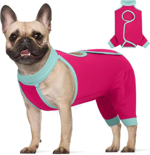 Vista 17 de ROZKITCH Manga de pierna para cirugía para perros, piernas traseras, macho y hembra para evitar lamer heridas, codo, rodillera, traje de Azul
