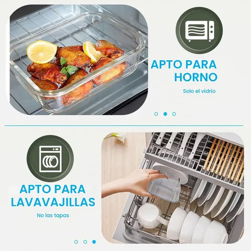 Vista 3 de Juego de 30 recipientes de vidrio para almacenar y preparar alimentos, con tapas de cierre a presión, herméticos, libres de bisfenol A y aptos