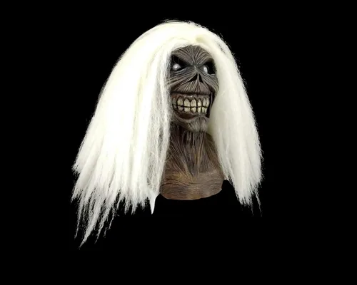 Vista 8 de Loftus Trick Or Treat Studios Iron Maiden Killers Máscara de cabeza completa, gris, blanco, talla única