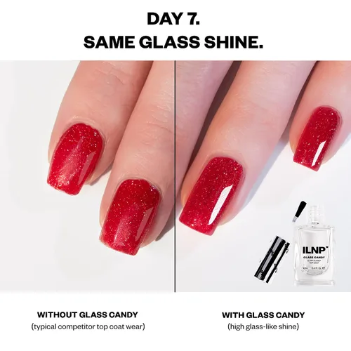 Vista 4 de ILNP Glass Candy - Esmalte de uñas transparente, acabado de vidrio brillante, secado rápido, resistente a las astillas, esmalte regular sin gel,