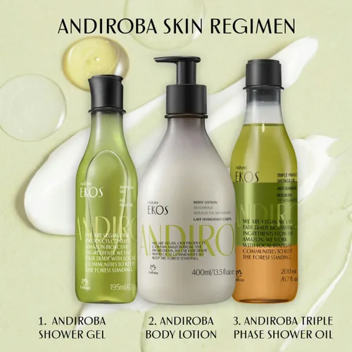 Vista 7 de Natura - Ekos Andiroba Loción Corporal Restauradora - Aceite Terapéutico - 30 Horas de Hidratación - Calma los Músculos - Cuidado de la Piel Vegano
