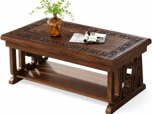 Vista 10 de Mesa de Acento Final Octagonal Estilo Granja, Mesa Lateral Rústica Mesitas de Noche para Sala de Estar, Dormitorio, Mesas de Centro Plegables