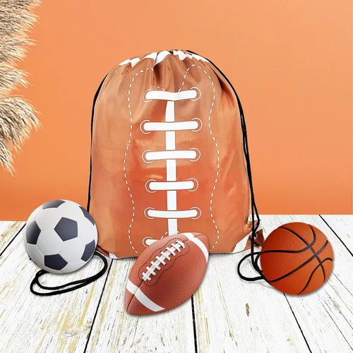 Vista 4 de 18 bolsas de fútbol con cordón, mochilas con cordón de fútbol, regalos de fiesta, bolsas de regalos de fútbol para gimnasio, bolsas de recuerdos