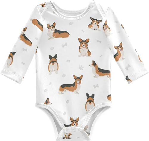 Vista 16 de vvfelixl Body de bebé negro Pug blanco manga larga algodón ropa de bebé para niños niñas 0-24 meses Multi1