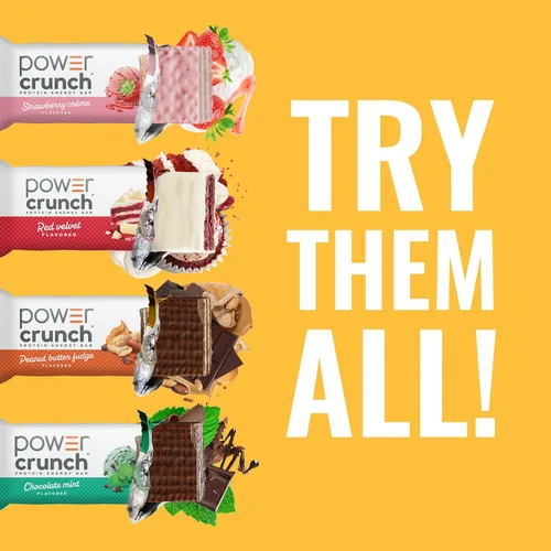 Vista 6 de Power Crunch Barras de oblea Protein Energy, crema de fresa, 1.4 onzas (12 unidades)