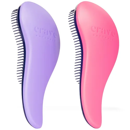Vista 21 de Crave Naturals, Cepillo Desenredarte Deslizante para Resultados Definitivos, Niños y Adultos, Uso como Peine o Cepillo para Cabello, Color Negro