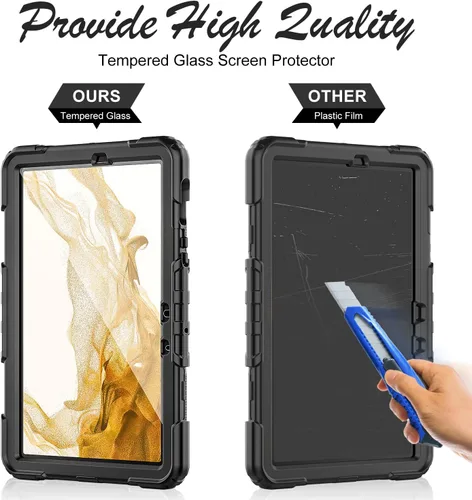Vista 2 de Funda para Samsung Galaxy Tab S8/S7 de 11 pulgadas 5G Funda para Tableta 2022/2020, [con Protector de Pantalla de Vidrio Templado], Soporte
