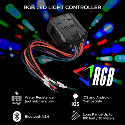 Vista 2 de DS18 Controlador Bluetooth LC-RGB Luces RGB-LED, resistente al agua IP66, compatible con iOS y Android, Bluetooth v5.4 para una velocidad más rápida