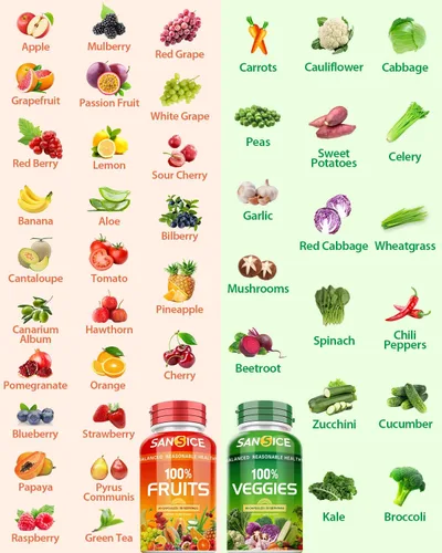 Vista 3 de Suplemento de frutas y verduras, 360 cápsulas de frutas y verduras naturales, suplementos vitamínicos para mujeres, hombres y niños, sin gluten