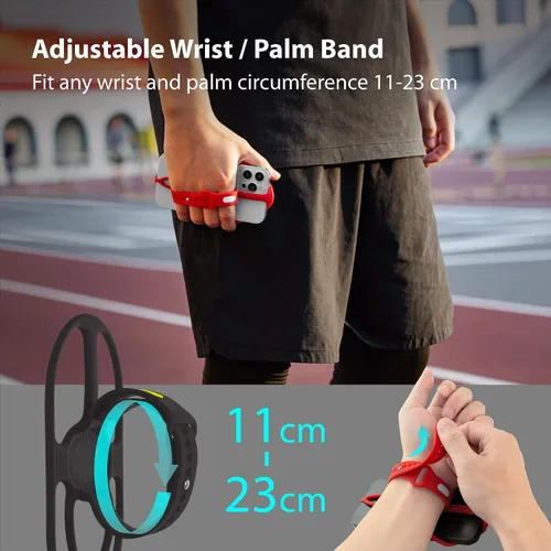 Vista 5 de BONE Run Tie Handheld 2, soporte para teléfono para correr, diseño de pulsera/portátil 2 en 1, correa de silicona ajustable y agradable a la piel