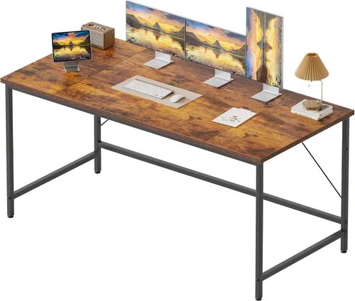 Vista 110 de Mericonia Escritorio para computadora, escritorio de juegos para espacios pequeños, mesa de estilo moderno y simple para oficina en casa, mesa