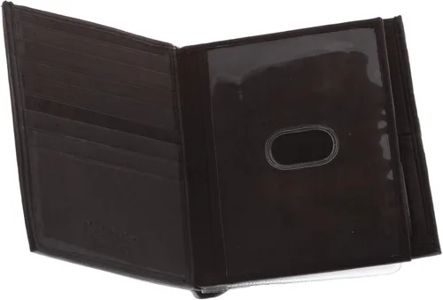 Vista 2 de Paul & Taylor Cartera plegable de cuero para hombre, con solapa central, varios