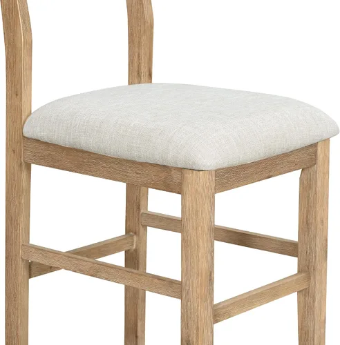 Vista 9 de Farmhouse - Juego de mesa de comedor rústica de altura de mostrador para 4, juego de mesa de bar de cocina de 5 piezas, mesa de comedor rectangular