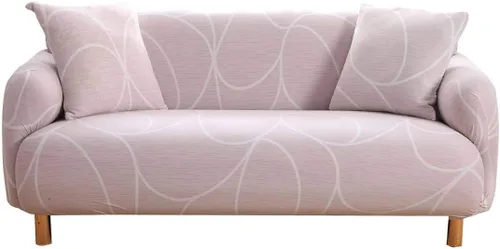 Vista 5 de IMYOGI Funda de sofá de alta elasticidad estampada, funda elástica para sofás y sillones de dos plazas, protector de muebles con 2 fundas