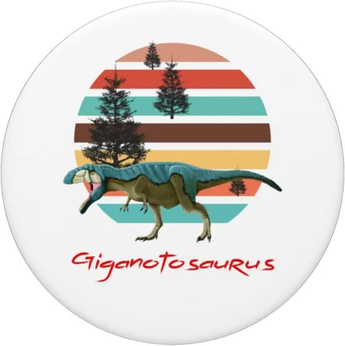 Vista 3 de Giganotosaurus Retro T rex prehistoric dinosaur Father's day PopSockets Swappable PopGrip