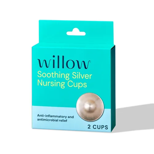 Vista 6 de Willow - Tazas de lactancia plateadas, paquete de 2, cubiertas para pezones de lactancia materna para protección y sin BPA
