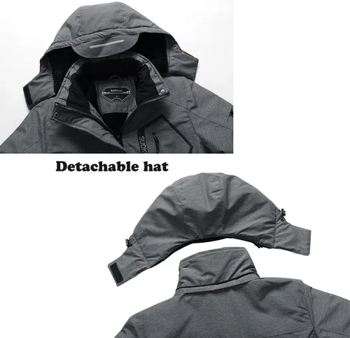 Vista 4 de Chaqueta de esquí impermeable para mujer con capucha