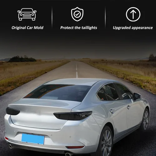 Vista 4 de Accesorios de cubierta de protección de luz trasera exterior de automóvil ABS para Mazda 3 BP 2020 2021