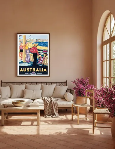 Vista 5 de Pacifica Island Art Australia - Bondi Beach New South Wales - Vintage Travel Poster by Percy Trompf c.1929 - Eco-friendly Premium Bamboo Paper