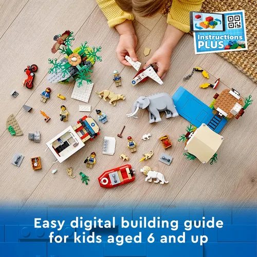Vista 6 de LEGO City Wildlife Rescue Camp 60307 Kit de construcción; juego de animales; juguete superior para niños de 6 años en adelante; nuevo 2021