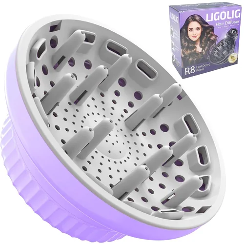 Vista 9 de LIGOLIG Difusor de cabello, difusor universal para secador de pelo de 1.4 a 2.4 pulgadas, difusor de pelo para cabello rizado y cabello ondulado