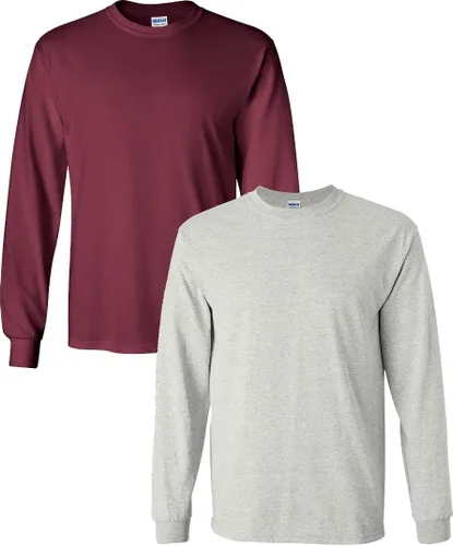 Vista 103 de Gildan - Camiseta de algodón y de manga larga para hombre, modelo G2400 (1) verde irlandés + (1) negro