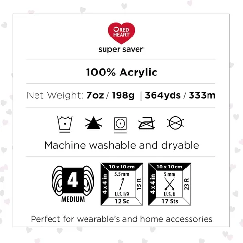 Vista 8 de Red Heart Super Saver - Ovillo para ganchillo y tejer, mar de Aruba, paquete de 3