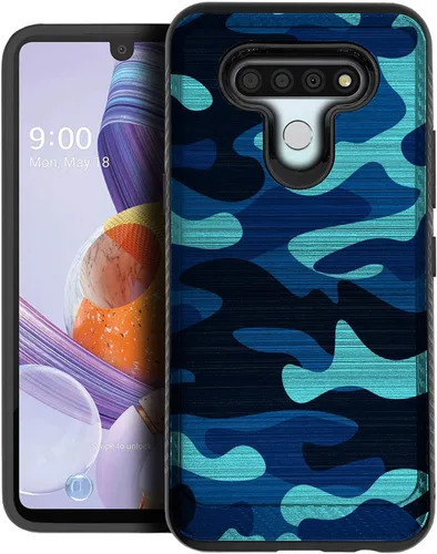 Vista 11 de CasesOnDeck - Carcasa compatible con LG K51 / LG Reflect/LG Q51 [armadura cepillada] resistente protección negro mate (ancla)