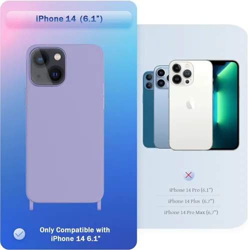 Vista 322 de Funda compatible con iPhone 8 Plus, iPhone 7 Plus/6 Plus/6S Plus con cordón, funda cruzada para iPhone con correa ajustable de silicona para iPhone