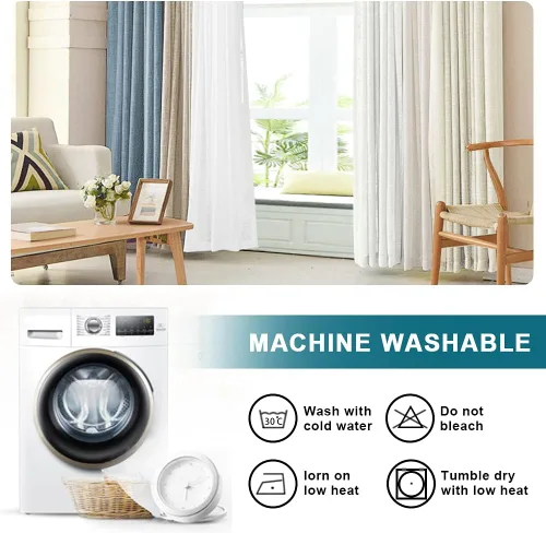 Vista 7 de Turquoize Cortinas traslúcidas de lino natural con pestaña superior de 63 pulgadas, cortinas filtrantes de luz y cortinas para sala de estar Marfil