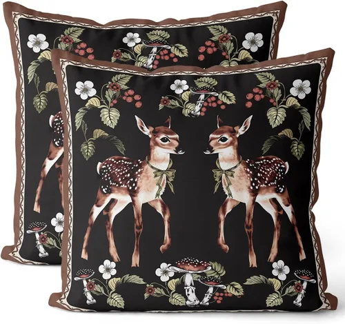 Vista 10 de Fundas de Almohada de Navidad Azul Marino 16x16 Juego de 2 Estilo Granja Muñeco de Nieve Copo de Nieve Árbol de Navidad Fundas de Almohada