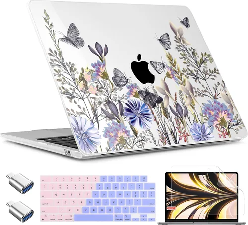 Vista 38 de TWOLSKOO Funda para MacBook Air de 15 pulgadas 2025 2024 2023 Release M4 A3241 M3 A3114 M2 A2941, carcasa rígida de plástico, protector de pantalla