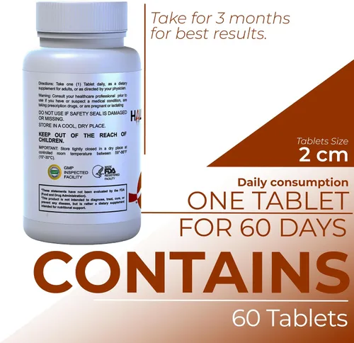 Vista 3 de Hallusa Natural Magnesio para calambres en las piernas, magnesio como óxido 500 mg, 60 cápsulas, suministro de 60 días, relajación muscular, alta