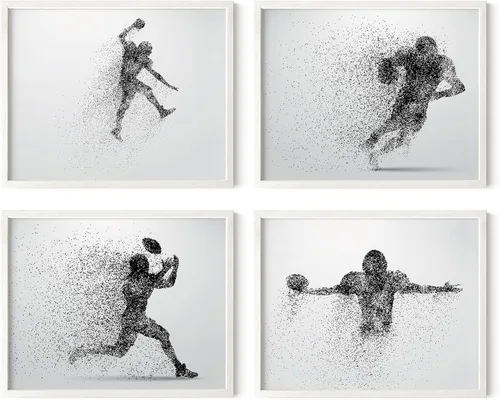 Vista 39 de Impresiones artísticas de fútbol americano para pared, juego de 5 (8x10) carteles de fútbol americano sin marco, decoración de sala de fútbol Niños