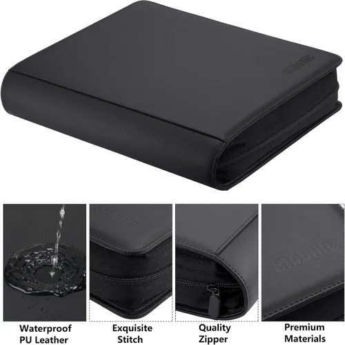 Vista 13 de Carpeta TopLoader de 9 bolsillos, con capacidad para 360 estuches rígidos de 3 x 4 pulgadas, carpeta de colección de tarjetas, 20 páginas de doble