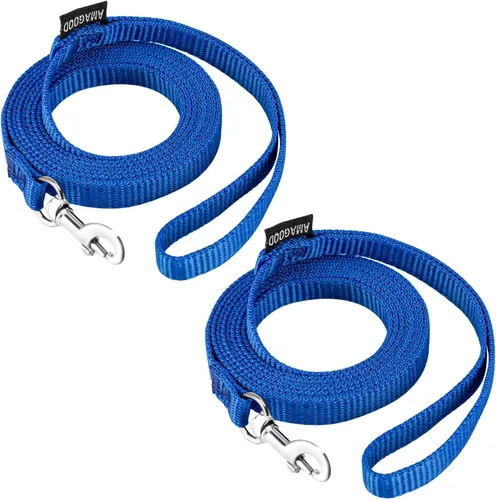 Vista 35 de AMAGOOD 6 pies de correas para cachorros/perros, correa de estilo tradicional resistente con gancho de cuello fácil de usar, correa para perros Negro